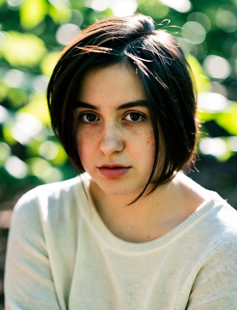 Body and Mind:A woman with her eyes gently closed and hands resting on her cheeks, embodying peace and mindfulness in a natural outdoor setting.