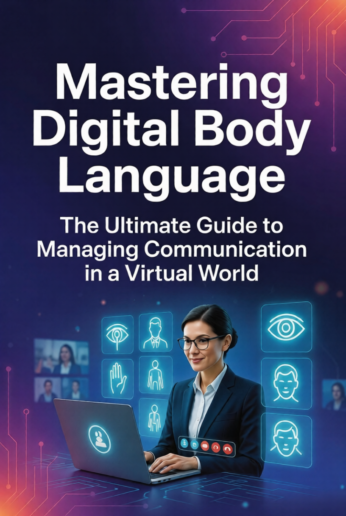 Before and after comparison showing poor vs strong digital body language in virtual meetings