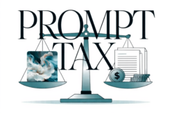 Minimalist balance scale showing Prompt Tax between AI art and prompt documents