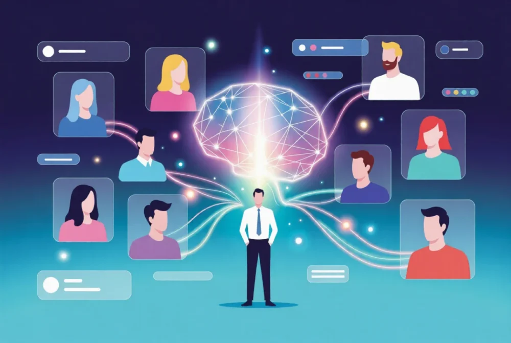 Synthetic personas connected to professional via neural network