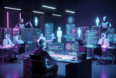 AI robots in automated office for Zero Human Management