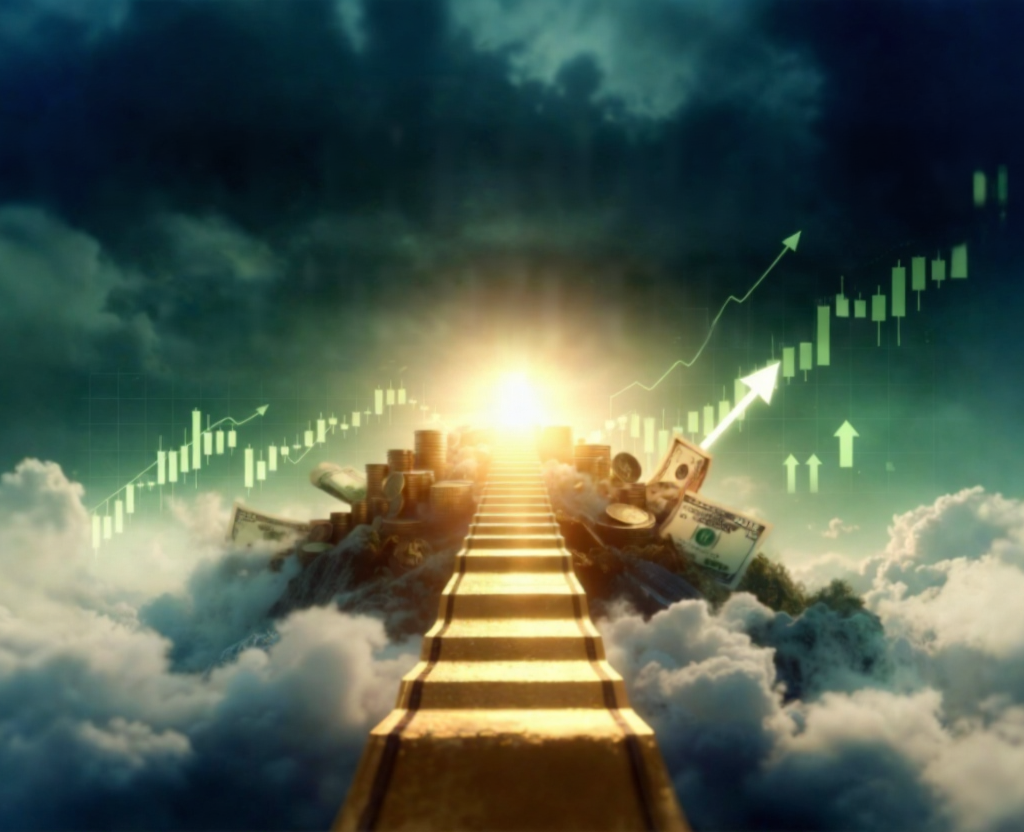 How 9 Proven Wealth Building Guidelines That Transform Futures Wealth Building Guidelines:Golden staircase ascending through clouds toward wealth with stock charts and coins