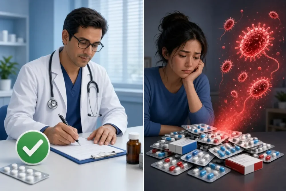 Responsible prescribing vs antibiotic misuse leading to resistance