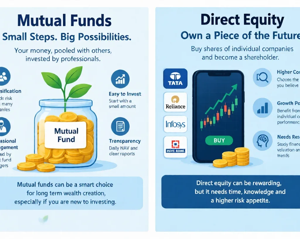  Mutual Funds vs. Direct Equity Mobile Infographic Guide