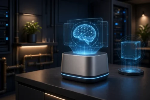 Private AI home appliance with holographic brain interface