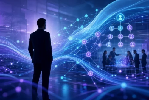 Leader analyzing adaptive organizational network